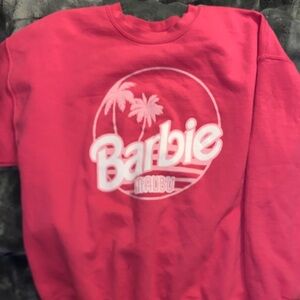 Barbie Hot Pink Logo Malibu Pullover Sweatshirt